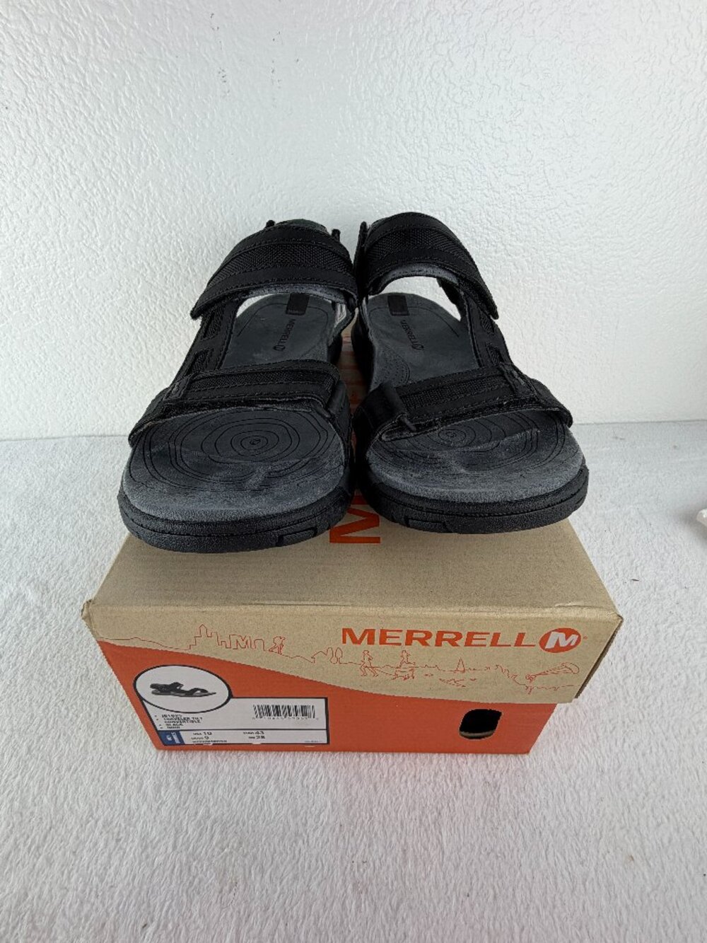 Merrell Sandals Mens 10 TravelerTilt Convertible Slingback Black/Noir Leather